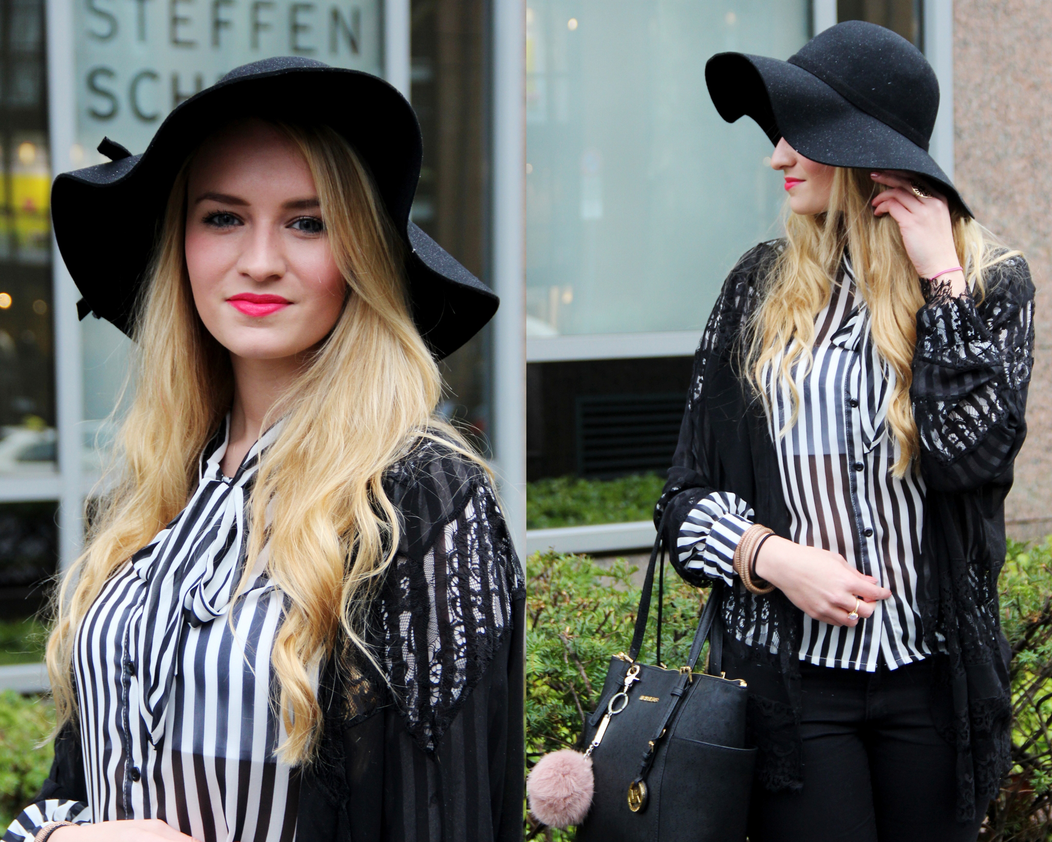 Outfit: Striped Blouse & Fedora Mrs. - Brightside
