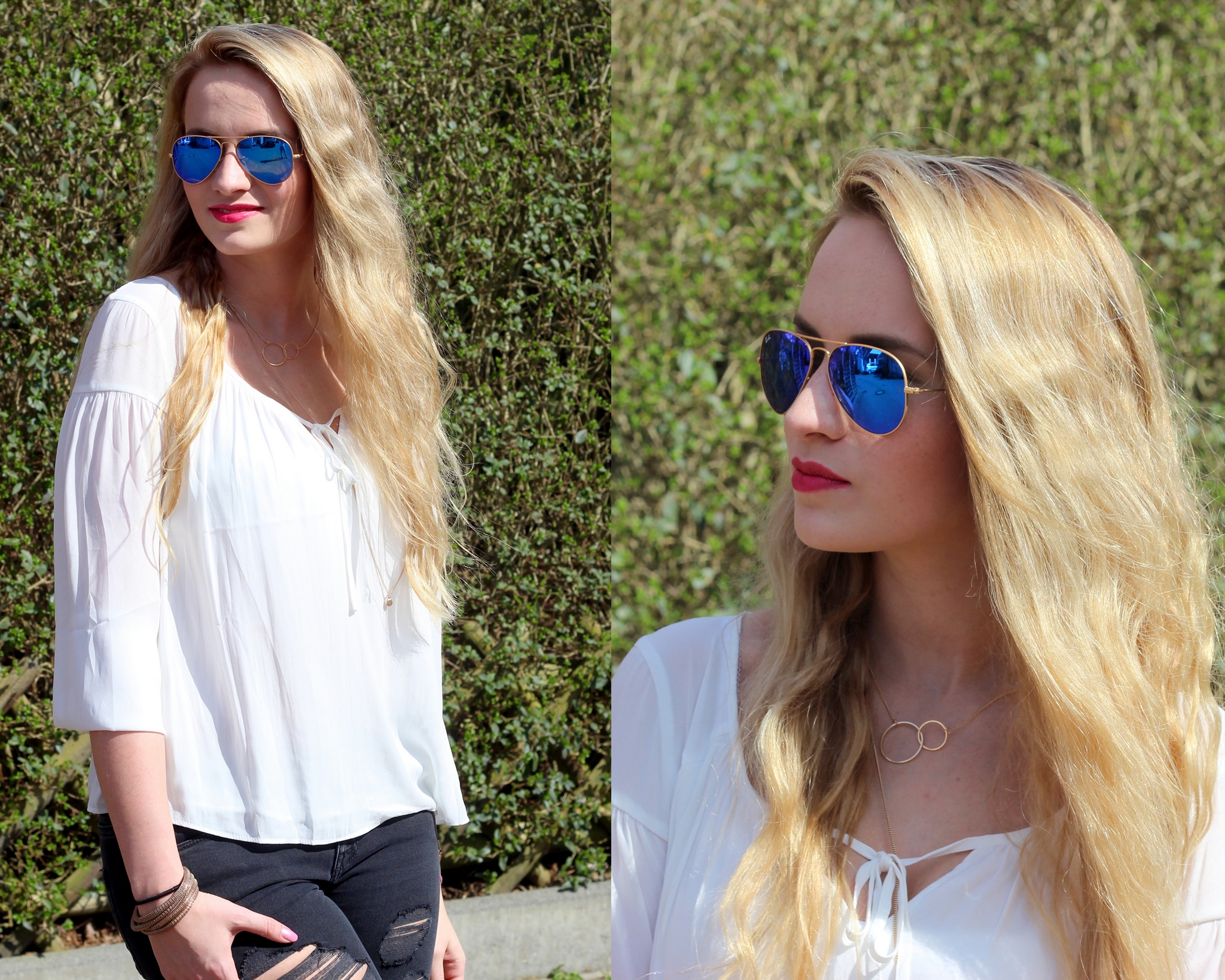 was Korst Overtollig Outfit: Ray-Ban Aviator - Blue Mirror